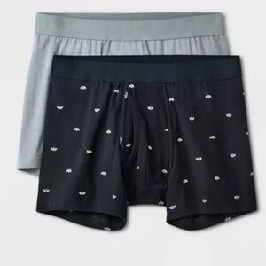 Men's Paper Boat Print Boxer Briefs 2pk - Goodfellow & Co™ Black Size S